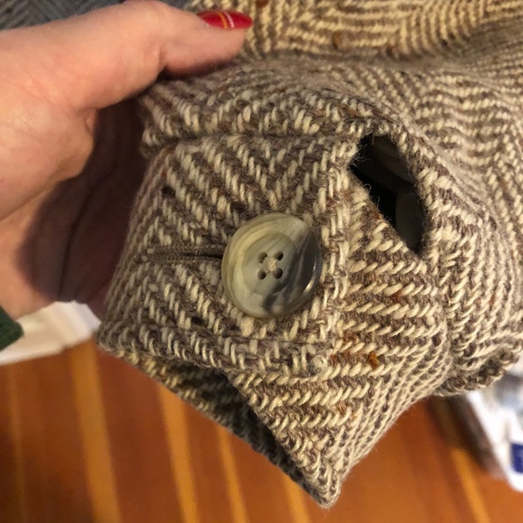 Men's Brown Herringbone Shirt Jacket - Picture 7 of 11